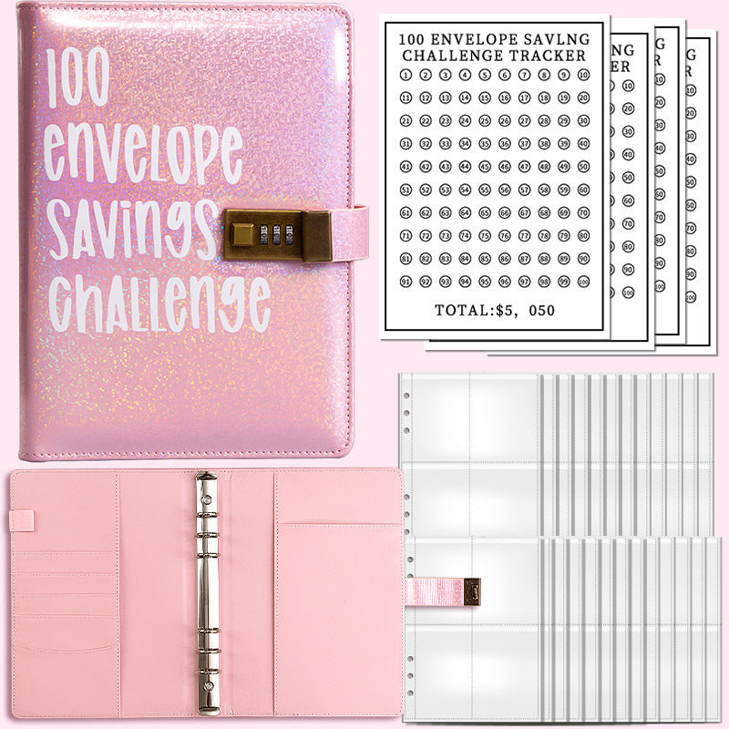 Locked 100 envelope challenge saving binder