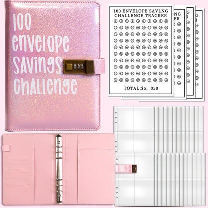 Locked 100 envelope challenge saving binder