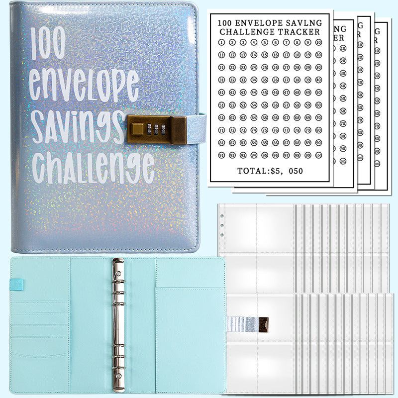 Locked 100 envelope challenge saving binder